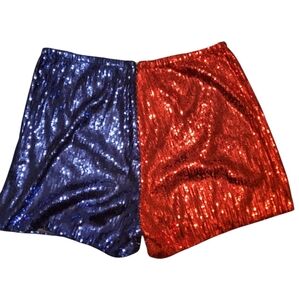 Never Worn - Plus Size Red & Blue Sequin Shorts